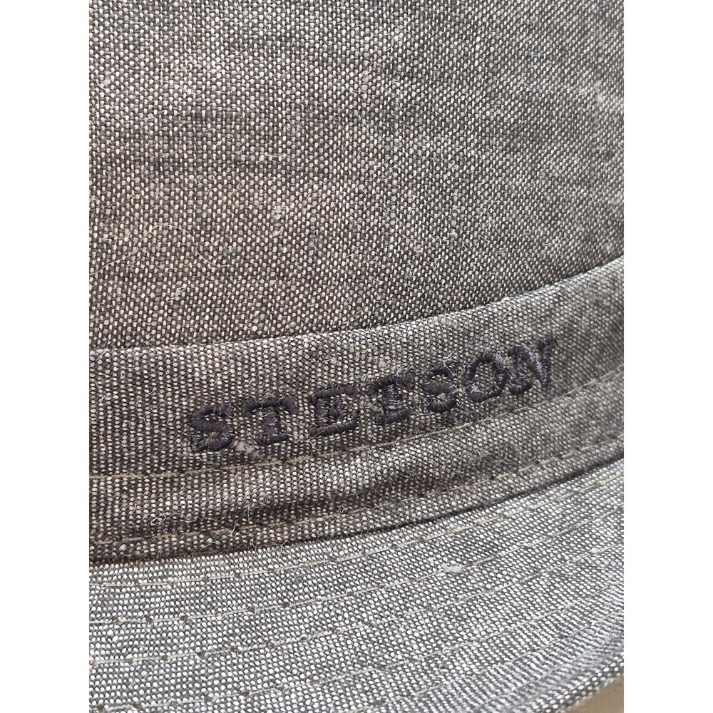Stetson Fedora Hat Mens XL Gray Linen Lined Summer Packable Casual STC14-DENM4 - Picture 2 of 7